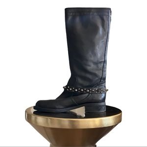 Sam Edelman Black Boots with Studded Strap Size 6.5